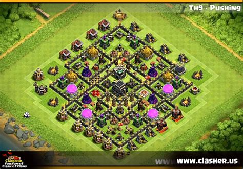 coc maps town hall 9|town hall 9 best layout.